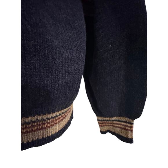 Vintage Italian 100% Shetland Wool Striped Sweater. Size Men's Medium - Picture 6 of 8